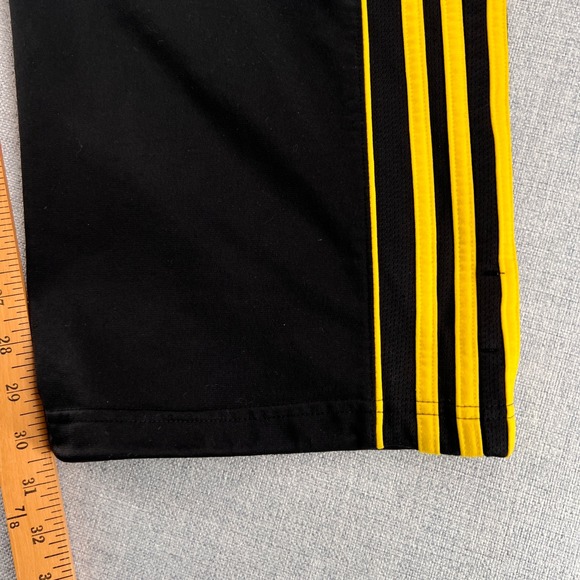 Y2K adidas Firebird Track Pants Men XL Black Yellow 3 Stripe Loose Streetwear - Picture 5 of 11
